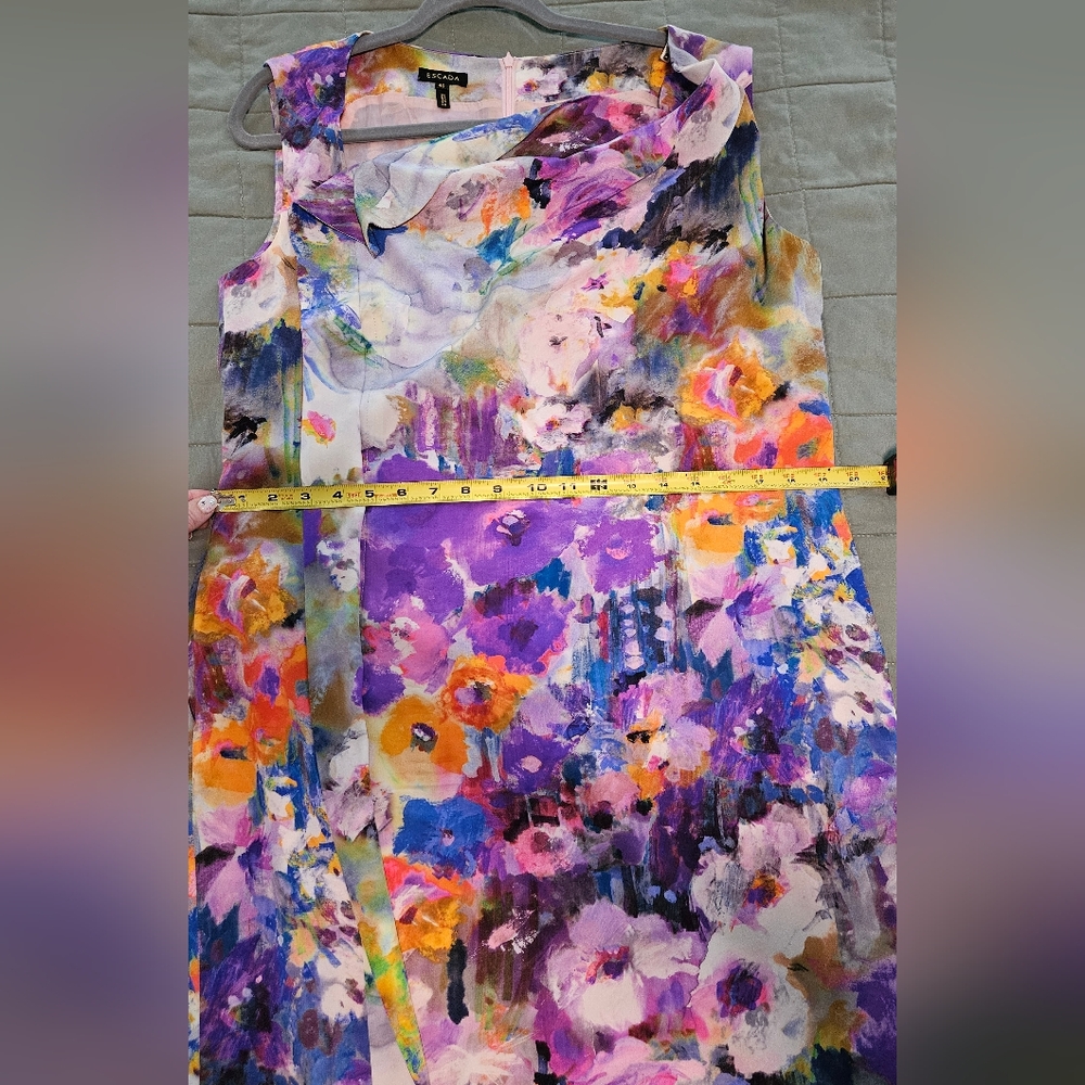 Escada Floral Silk Sleeveless Dress - Picture 6 of 7